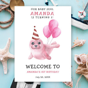 Vår Baby SEAL 1:a födelsedag under havet Poster