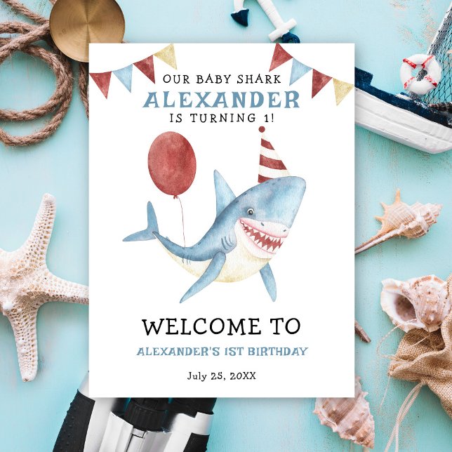 Vår Baby Shark 1st födelsedag under havet Poster (Skapare uppladdad)