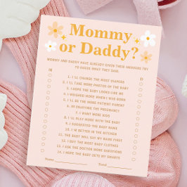 Vår Baby Shower Game Game Gissa vem Mamma eller pa