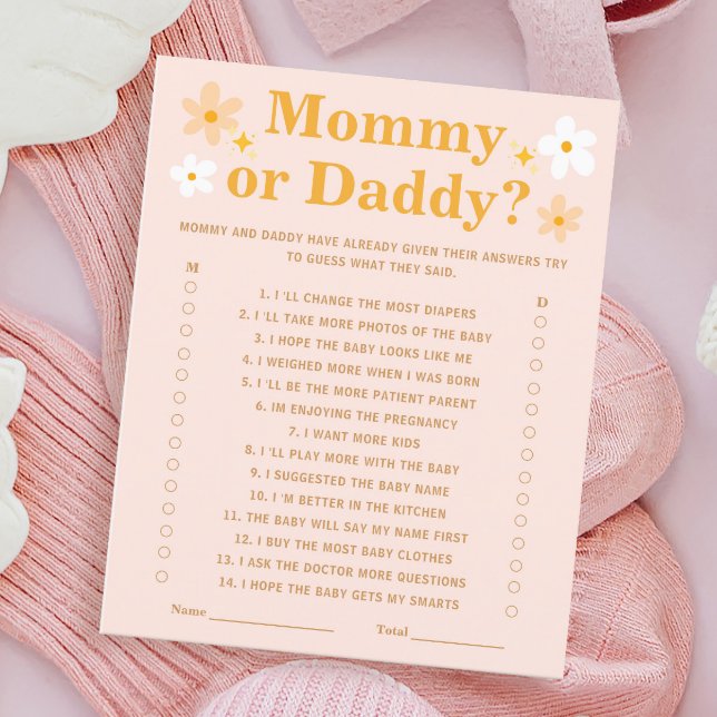 Vår Baby Shower Game Game Gissa vem Mamma eller pa (Skapare uppladdad)