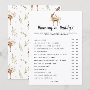 Vår Baby Shower Mamma- eller pappa-spel Inbjudningar