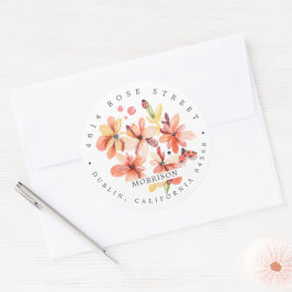 Vår Baby Shower | Nyckelpiga Returadressetikett Runt Klistermärke