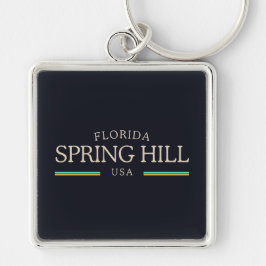 Vår Backe Florida Heritage - Midnight Fyrkantig Silverfärgad Nyckelring