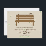 Vår bänk bröllop Spara datumet anmälan<br><div class="desc">Så söt och oemotståndligt romantisk,  denna unika och fantasifulla Vår bänk bröllopssamling kommer att charma varje gäst på ditt bröllop. Anpassad färg finns tillgänglig på begäran. Matchande bröllopsinbjudningar och samling finns också på berryberrysweet.com.</div>