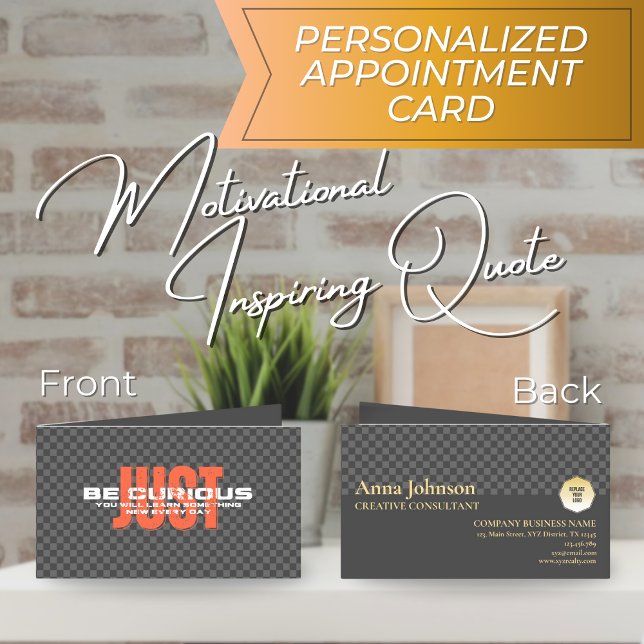 "Var bara Nyfiken" Motiv affärskonsult Tidsbeställning Kort (Skapare uppladdad)