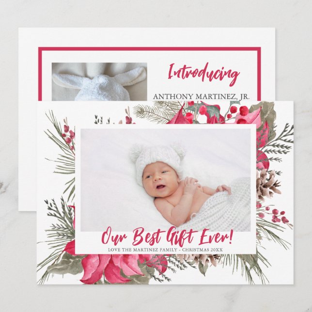 Vår bästa gåva någonsin i Baby vid födelsen Meddelande (Fram/baksida)