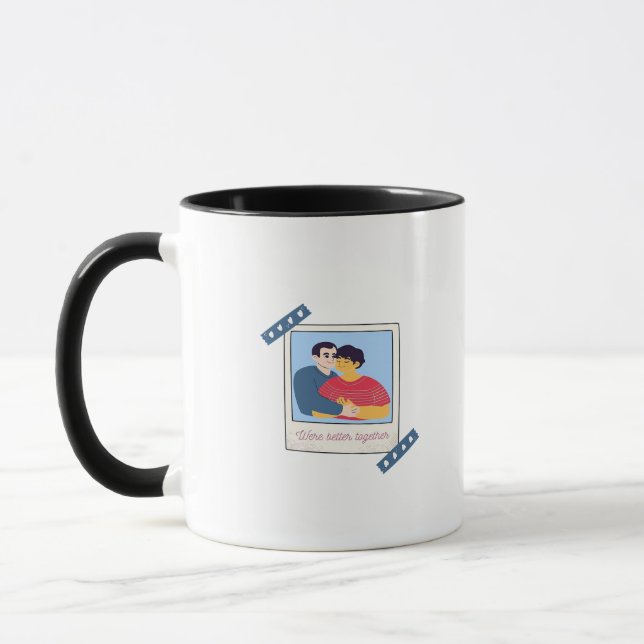 Var Bättre Tillsammans Grafisk Minimal Design  Mugg (Vänster)