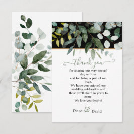 VÅR BEAUTY BOTANICAL GREENERY Bröllop Tack Kort