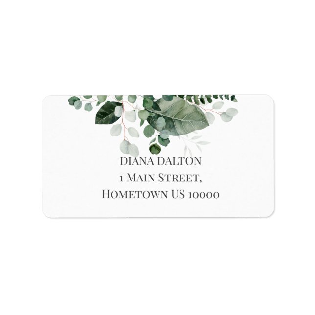 VÅR BEAUTY BOTANICAL GRÖNT LÖV ADRESSETIKETT (Framsidan)
