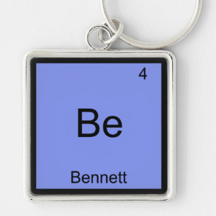 Var - Bennett Funny Chemisty Inslag-symbol Namn t Fyrkantig Silverfärgad Nyckelring
