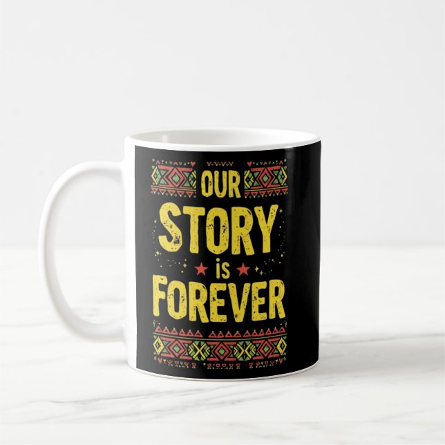 Vår berättelse är "Forever" Tribal Mönster - Vin Kaffemugg (Vänster)