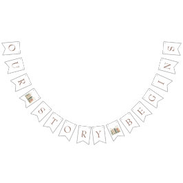 Vår berättelse börjar, bröllopsfest med boktema vimplar