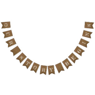 Vår berättelse börjar Burlap se Bröllop Vimplar