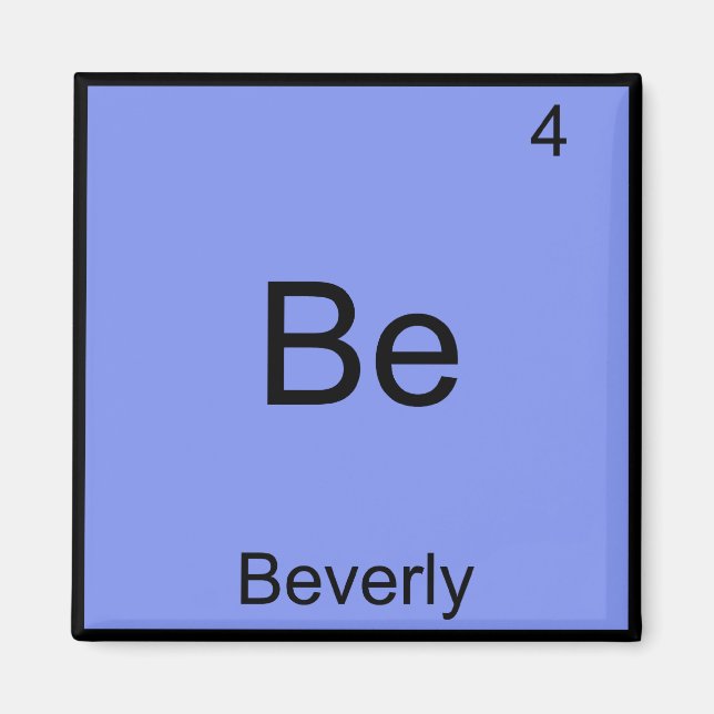 Var - Beverly Roligt Kemiskt Element Symbol Namn T Magnet (Framsidan)