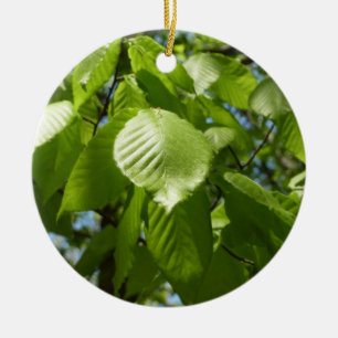 Vår Birch Löv Grönt Träd Julgransprydnad Keramik