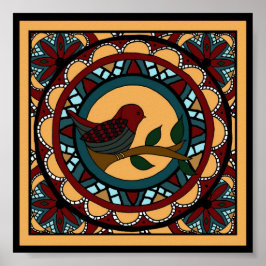 Vår Bird Mandala-print Poster