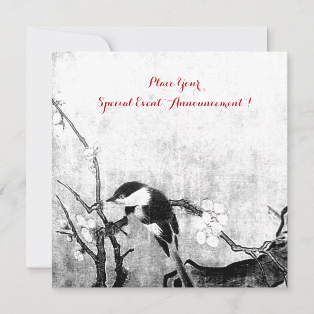 VÅR BIRD MONOGRAM ,silver metallisk papper Meddelande (Framsida)