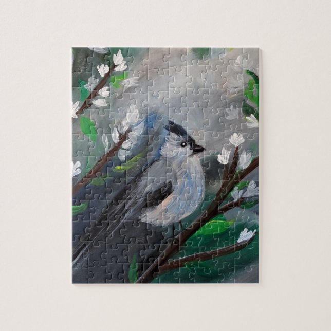 Vår Bird Painting Pussel (Vertikal)