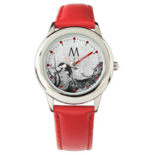 VÅR BIRD,TRÄD Svartvit monogram Armbandsur