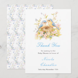 Vår Birds Baby Shower Tack Kort