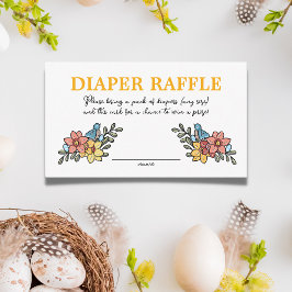 Vår Birds Diaper Raffle Baby Shower Tilläggskort