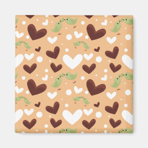 Vår Birds Kärlek Ca Chocolate Heart Magnet