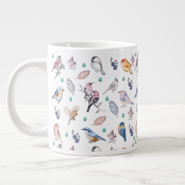 Vår Birds Mönster Jumbo Mugg (Vänster)