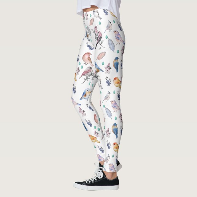 Vår Birds Mönster Leggings (Vänster)