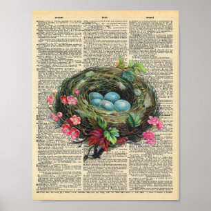 Vår Birds Nest på vintagen ordlista Poster