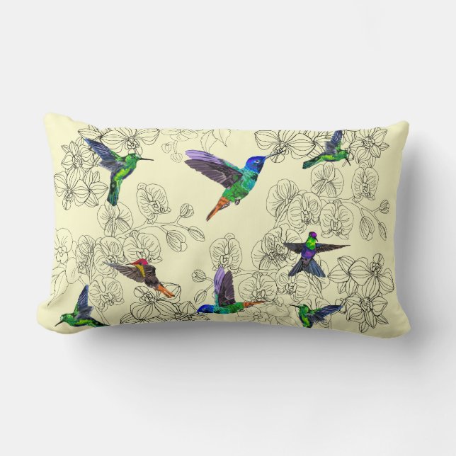 Vår Birds Pillow Hummingbird - Ditt Färg Lumbarkudde (Framsida)