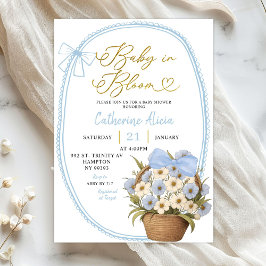 Vår Blå Båge Tusensköns Baby i Knopp Baby Shower Inbjudningar