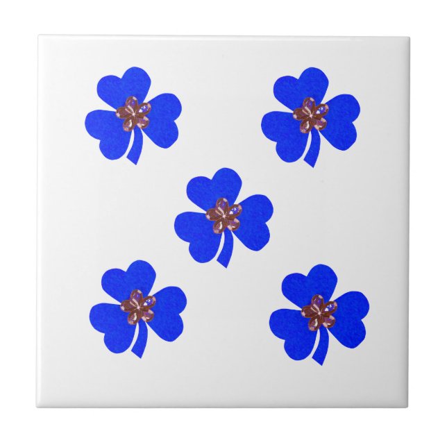 Vår blå, blå klöver för köket kakelplatta (Framsidan)