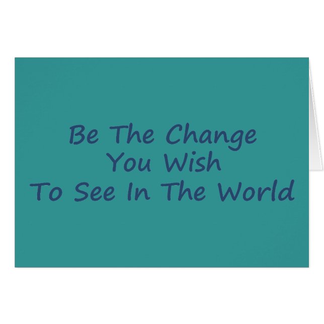 Var blå för ändringen hälsningskort (Framsidan Horizontal)