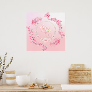 Vår Blesch, Rosa Blommigt Art Poster