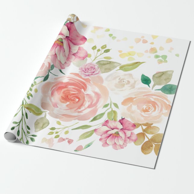 vår blomma presentpapper (Utrullad)
