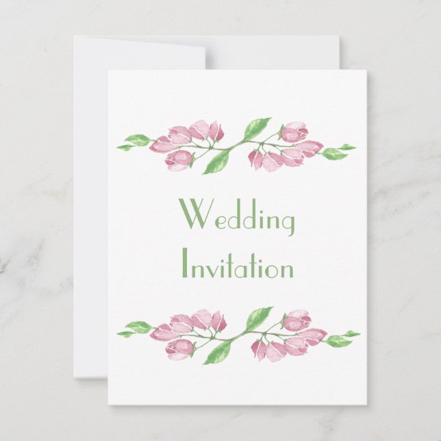 Vår blommande körsbärsblom Wedding inbjudan (Framsida)