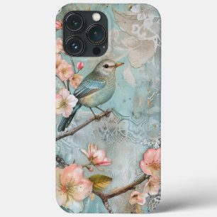 Vår Blommar Decoupage Shabby chic Blue Bird