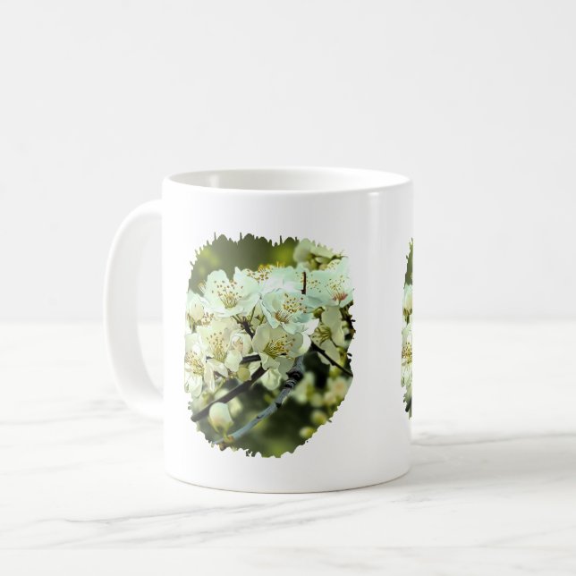 Vår Blommar Grönt för prydnadsillustration Kaffemugg (Framsida vänster)
