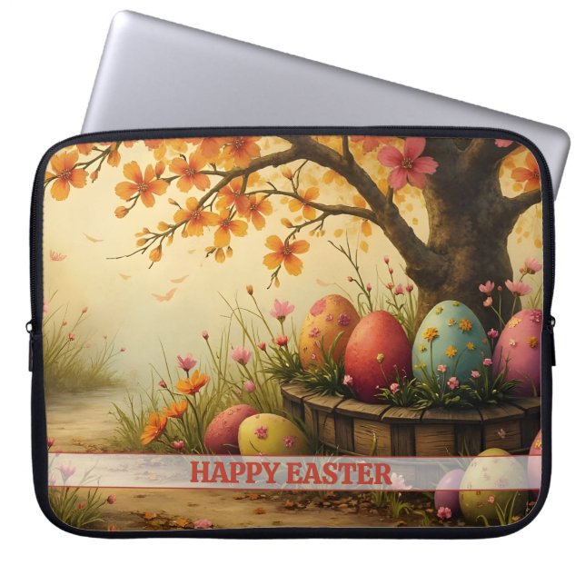 Vår Blommar Magic med Påskägg Splendor Laptop Fodral (Framsidan)