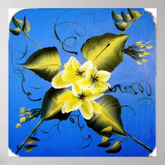 VÅR BLOMMAR PÅ BLUE POSTER