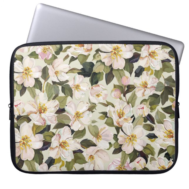 Vår Blommar Träd Grenar Mönster Laptop Fodral (Framsidan)