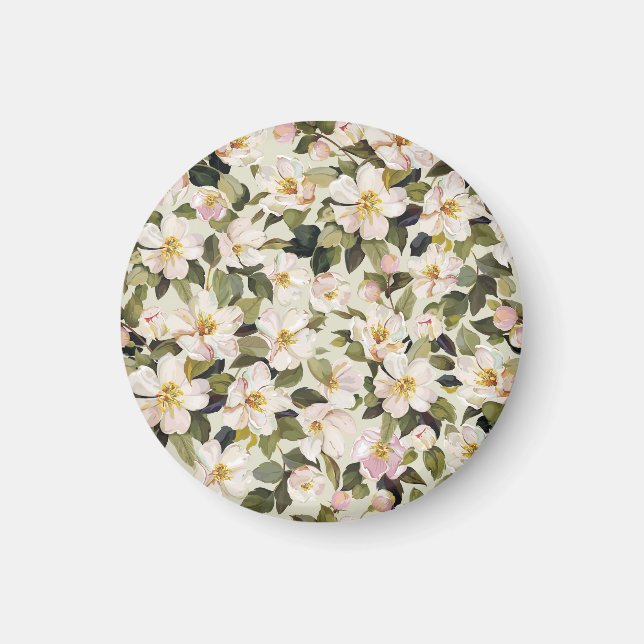 Vår Blommar Träd Grenar Mönster Magnet (Framsidan)