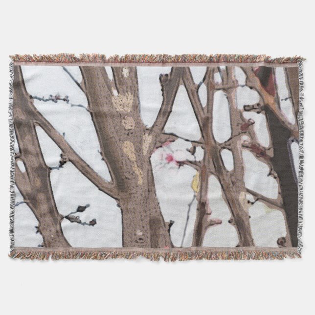 Vår-Blommar-vridsvevett Filt (Framsidan)