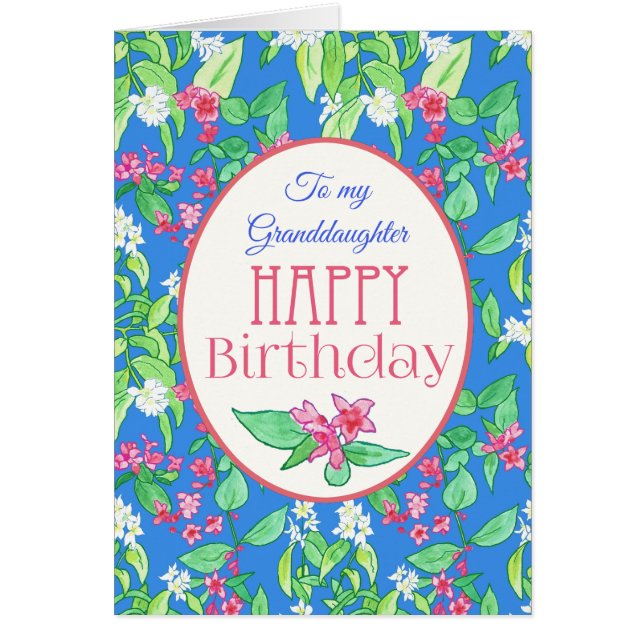 Vår Blommars födelsedagskort för mordotter Hälsningskort (Framsidan)