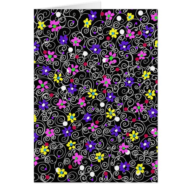 Vår Blommigt Art Hälsningskort (Framsidan)