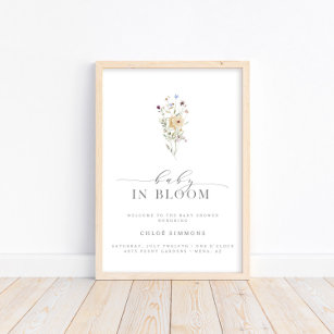 Vår Blommigt Baby i Bloom Baby Shower   Poster