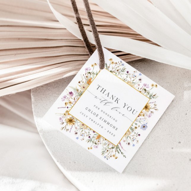 Vår Blommigt Baby i Bloom Baby Shower Tack Gåvor Etiketter (Skapare uppladdad)