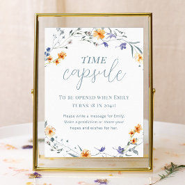 Vår Blommigt Baby Shower Time Capsule Poster