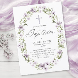 Vår Blommigt Baptism Kor Christening Inbjudningar