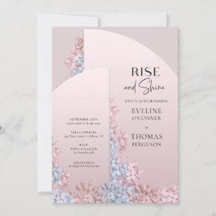 Vår blommigt boho arch ram stiga upp och shine inbjudningar